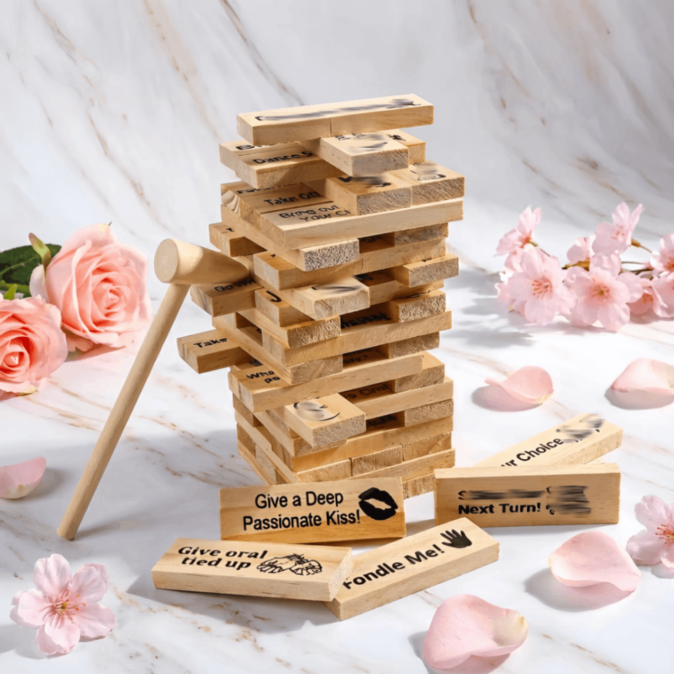 Personalized Block Tower Game for Couples – Custom Romantic Party Game, Valentine's Day & Anniversary Gift - Image 1