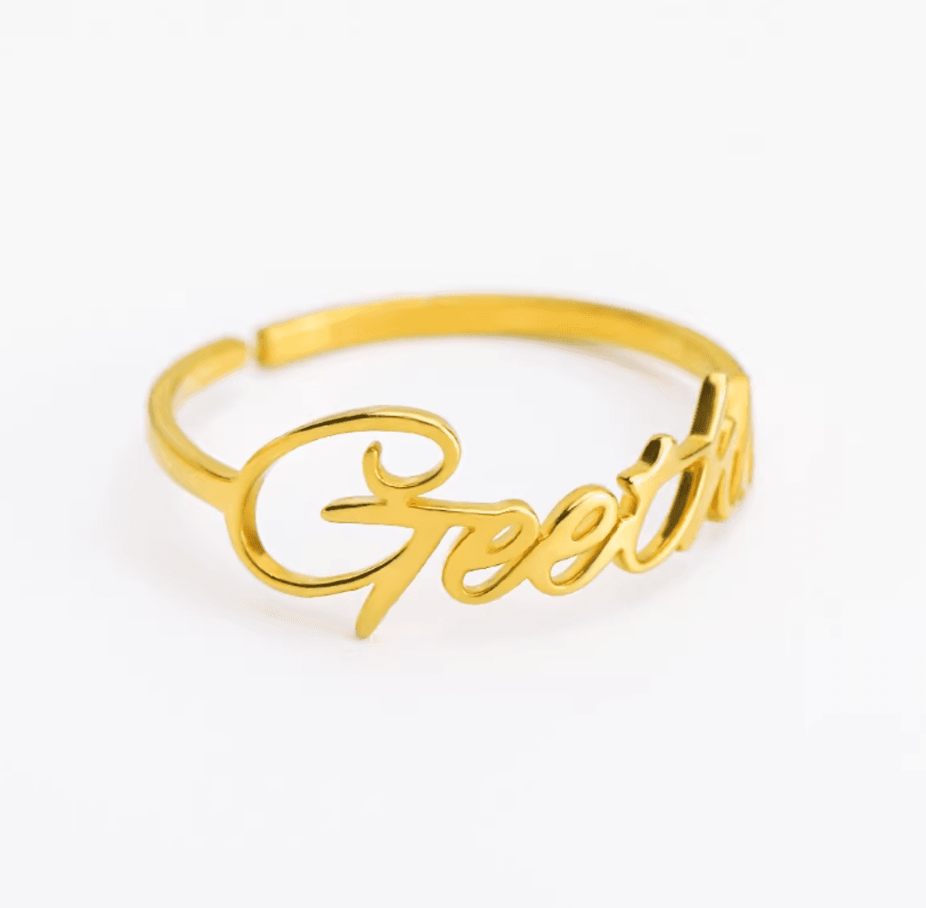 Personalized Name Ring – Custom Letter Ring in Titanium Steel - Image 3