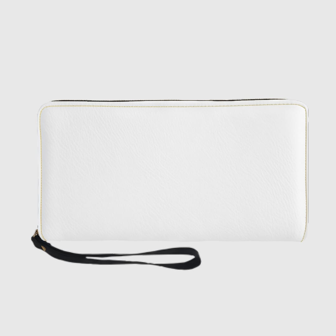 Personalized Zip Wallet with Wrist Strap PU Leather Long Wallet - 1