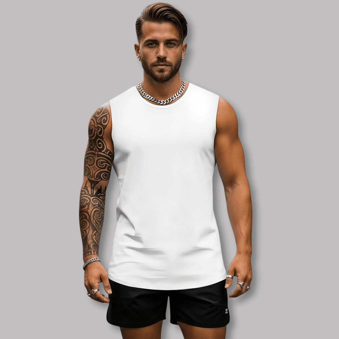 Custom Crew Neck Vest for Men | Lightweight Personalized Summer Tank Top - 1
