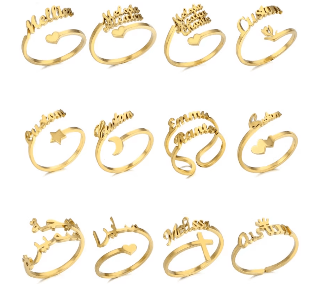 Personalized Name Ring – Custom Letter Ring in Titanium Steel - Image 7