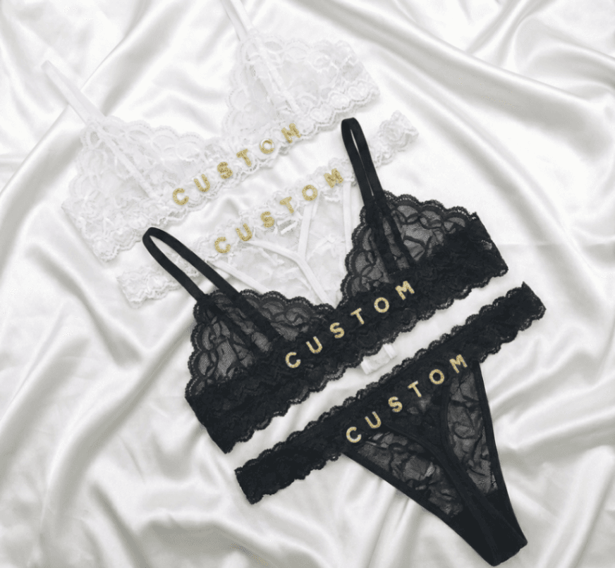 Personalized Letter Lace Thong Lingerie Set – Custom Name Sexy Underwear, Custom Thong, Couple Gift, Gift For Husband, Gift For Boyfriend - Image 5