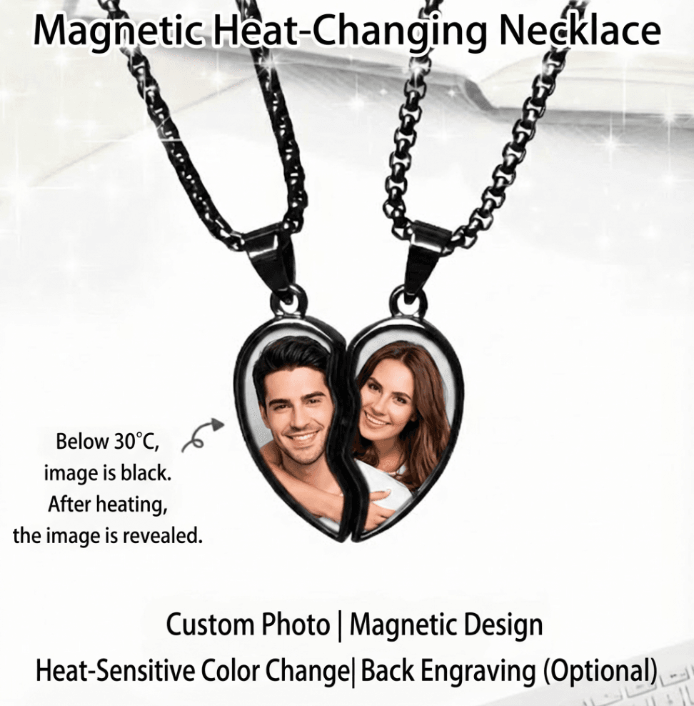 Custom Picture Hidden Picture Heat-Activated Necklace Personalized Photo Magic Necklace Heat Photo Magic Heart Pendant, Hidden Your Photo, Magic Photo Necklace, Perfect Mother's Gift for Women/Men,Personalized Couple Gift - Image 6
