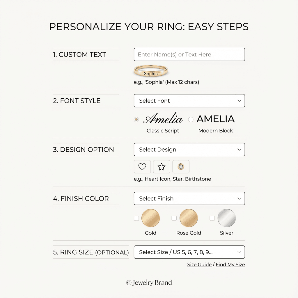 Personalized Name Ring – Custom Letter Ring in Titanium Steel - Image 10