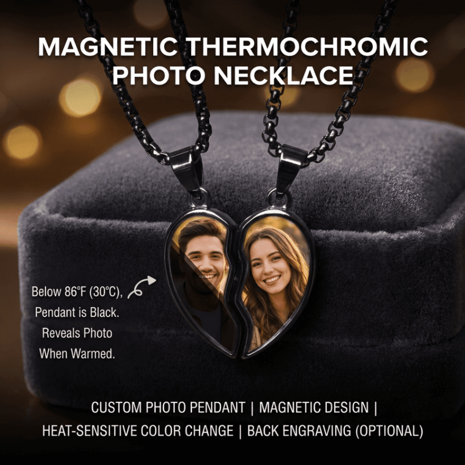Custom Picture Hidden Picture Heat-Activated Necklace Personalized Photo Magic Necklace Heat Photo Magic Heart Pendant, Hidden Your Photo, Magic Photo Necklace, Perfect Mother's Gift for Women/Men,Personalized Couple Gift - Image 5