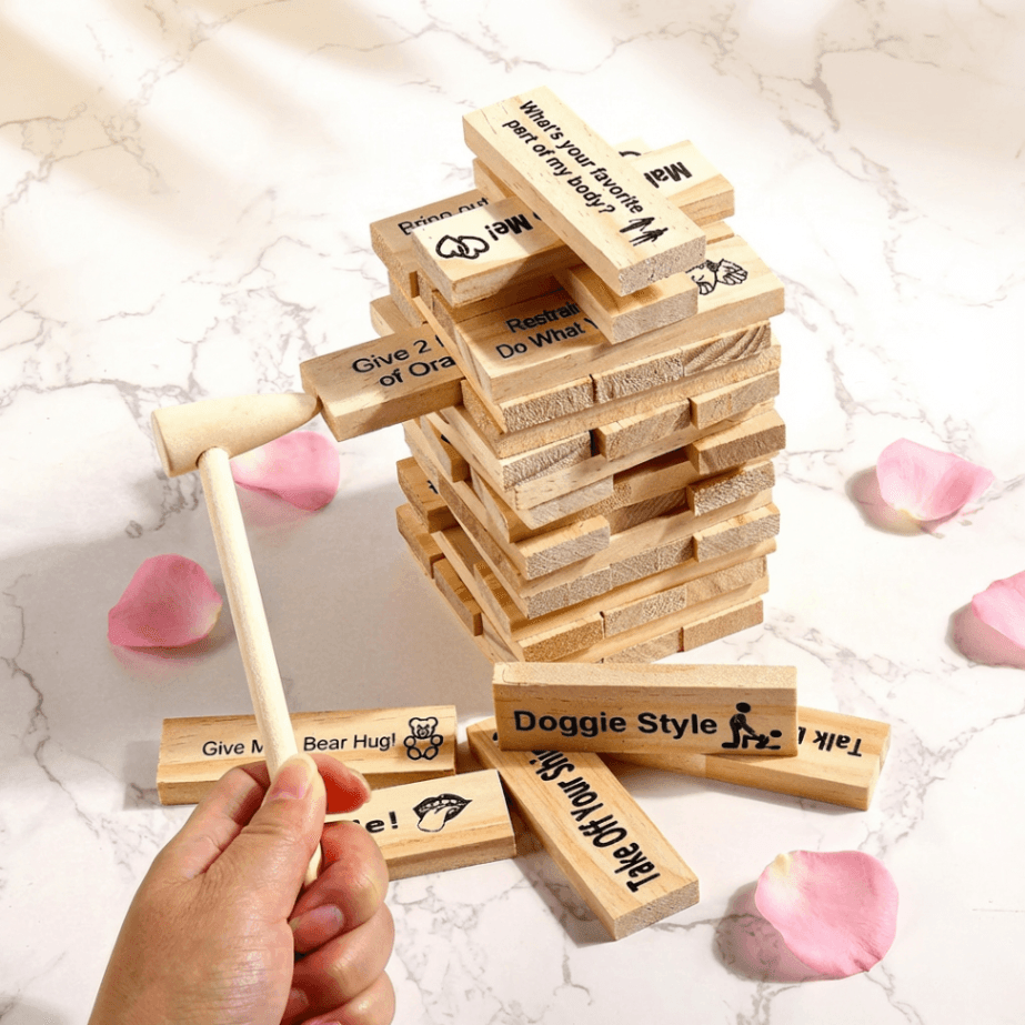 Personalized Block Tower Game for Couples – Custom Romantic Party Game, Valentine's Day & Anniversary Gift - Image 2