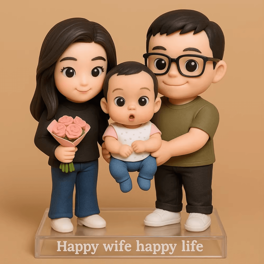 Custom 3D Cartoon Figurine from Photo Handmade Q-Style Clay Doll Personalized Gift - Image 3