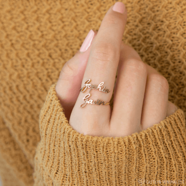 Personalized Name Ring – Custom Letter Ring in Titanium Steel