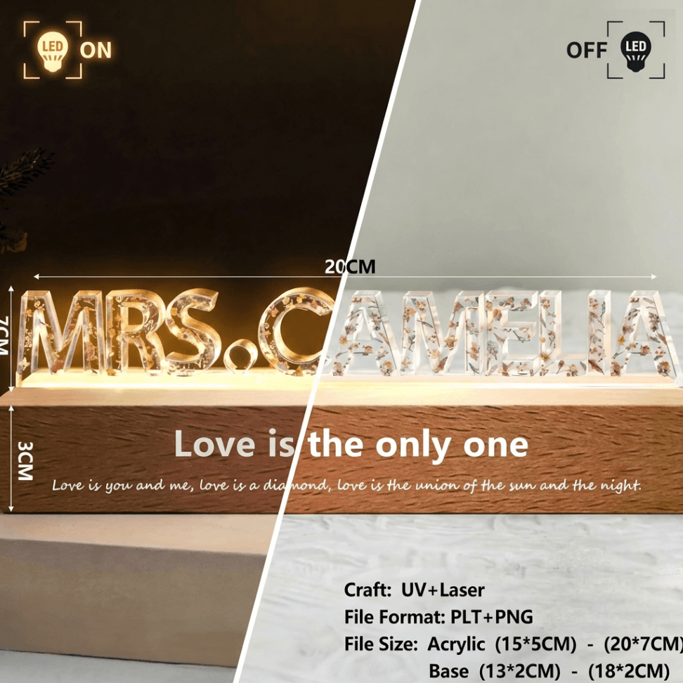 Personalized 3D Acrylic LED Night Light - Image 4
