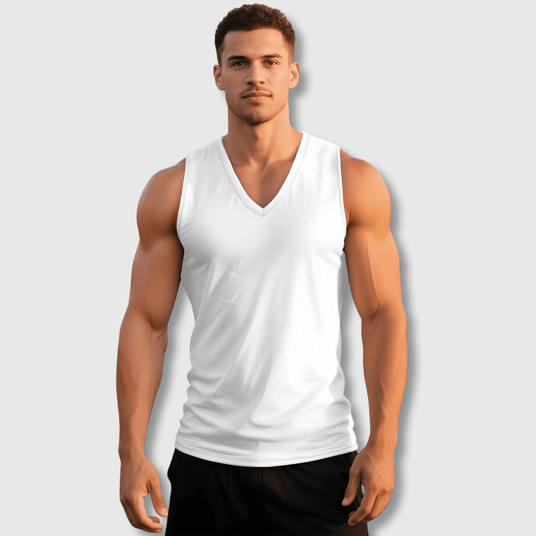 Custom Men's V-Neck Vest | Personalized Lightweight Sleeveless Shirt - 1