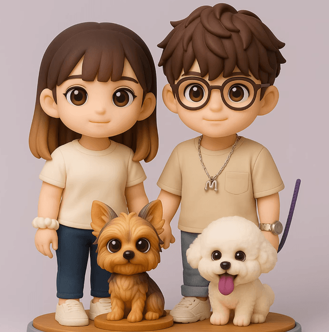 Custom 3D Cartoon Figurine from Photo Handmade Q-Style Clay Doll Personalized Gift