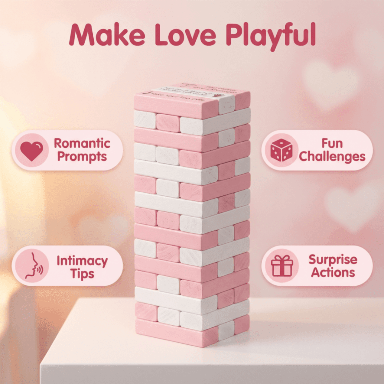 Personalized Block Tower Game for Couples – Custom Romantic Party Game, Valentine's Day & Anniversary Gift - Image 7