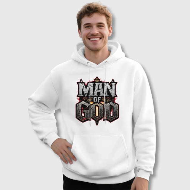 Man of God Graphic Pullover Hoodie for Men Daily Wear Gift