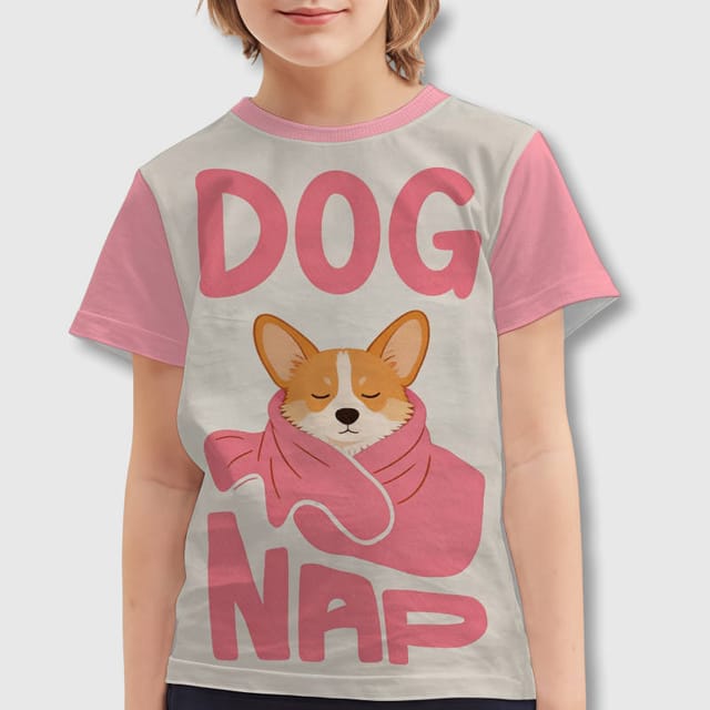Sleeping Corgi Dog Nap Kids T-Shirt for Pet Lovers