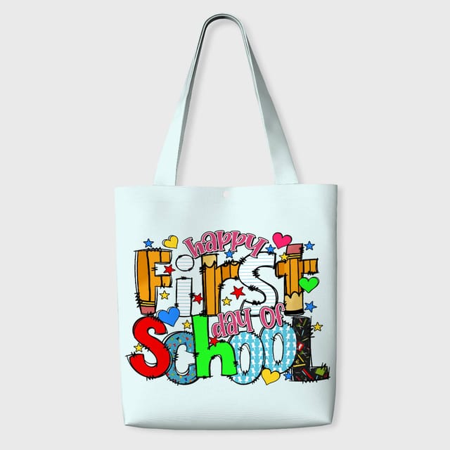 Happy First Day Tote Bag for Kids Back to School