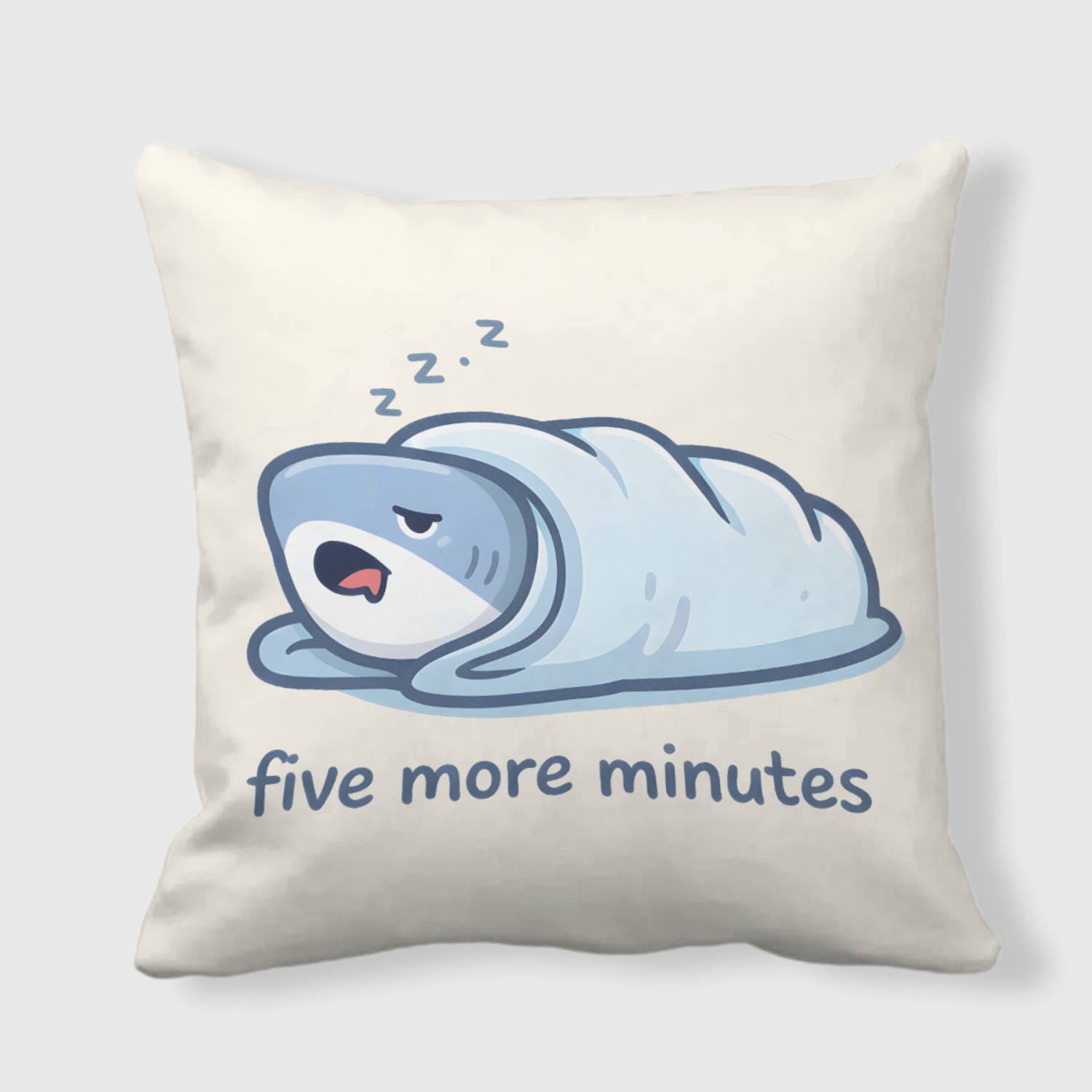 Funny Sleepy Shark Throw Pillow for Sleep Lovers Gift