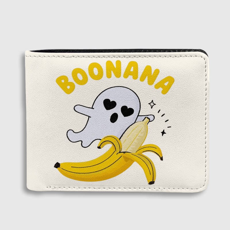 Cute Boonana Ghost Bifold Wallet Funny Halloween Gift for Friends, Teens & Spooky Lovers