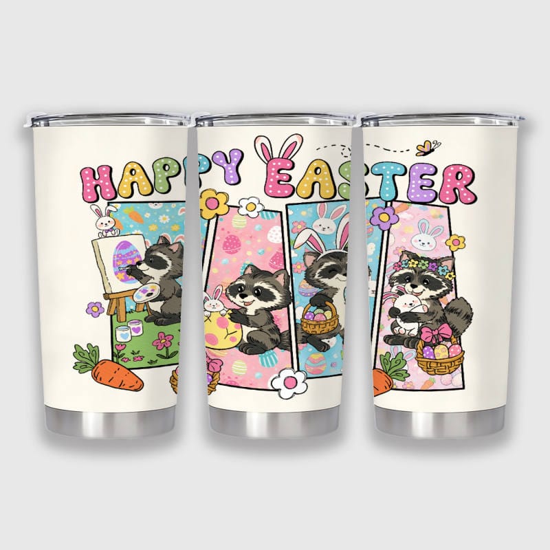 Cute Easter Raccoon 20oz Tumbler for Pet Lovers Easter Gift