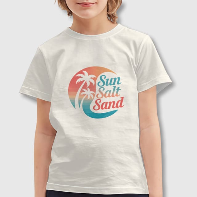 Sun Salt Sand Palm Kids T-Shirt for Summer Daily Wear