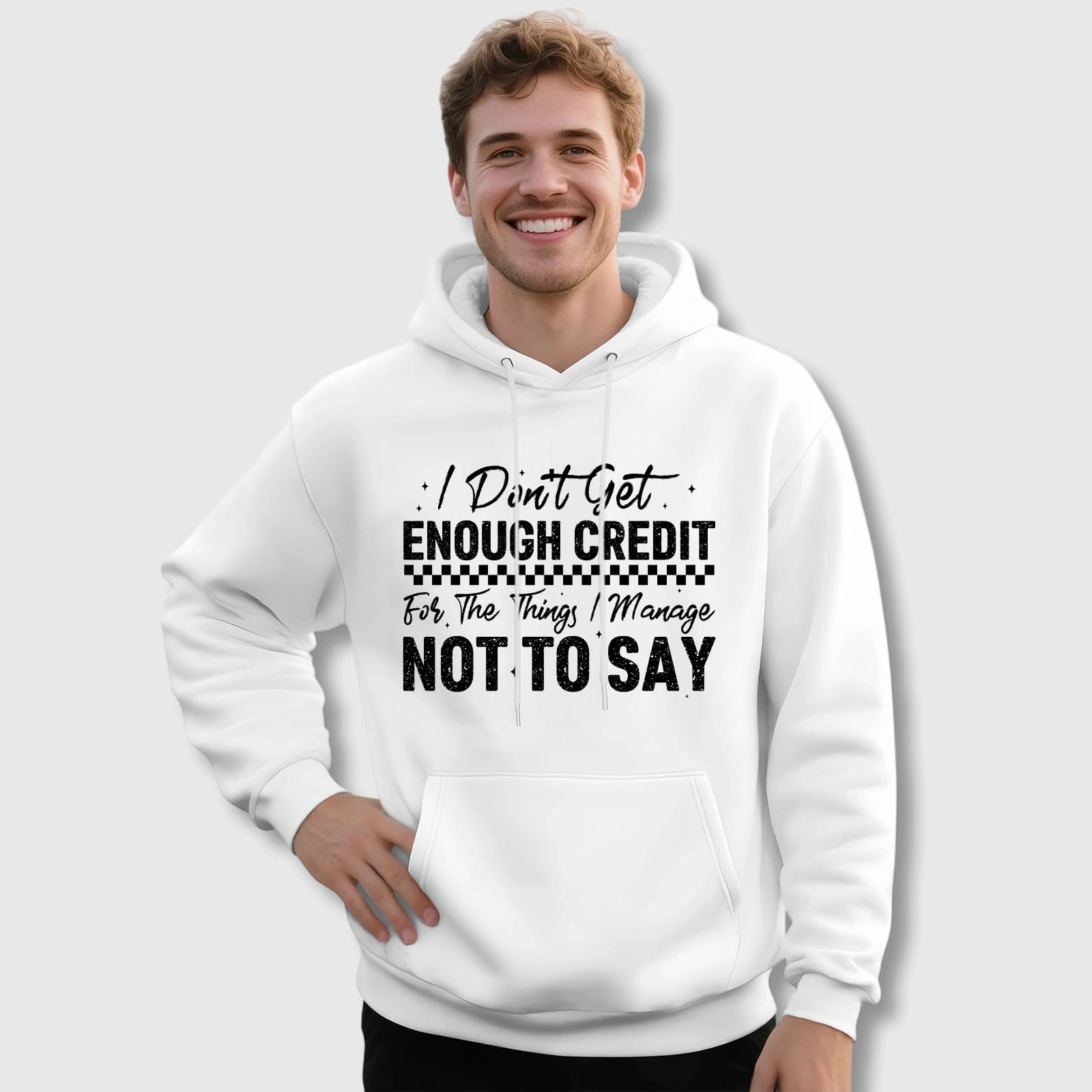 Funny Work Quote Pullover Hoodie for Coworkers Daily Use