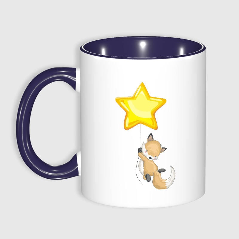 Cute Fox Star Ceramic Mug for Fox Lovers Birthday Gift