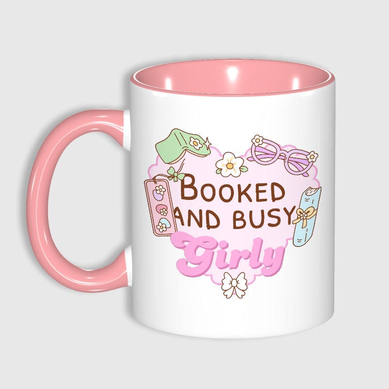 Booked and Busy Girly Mug for Women Birthday Gift