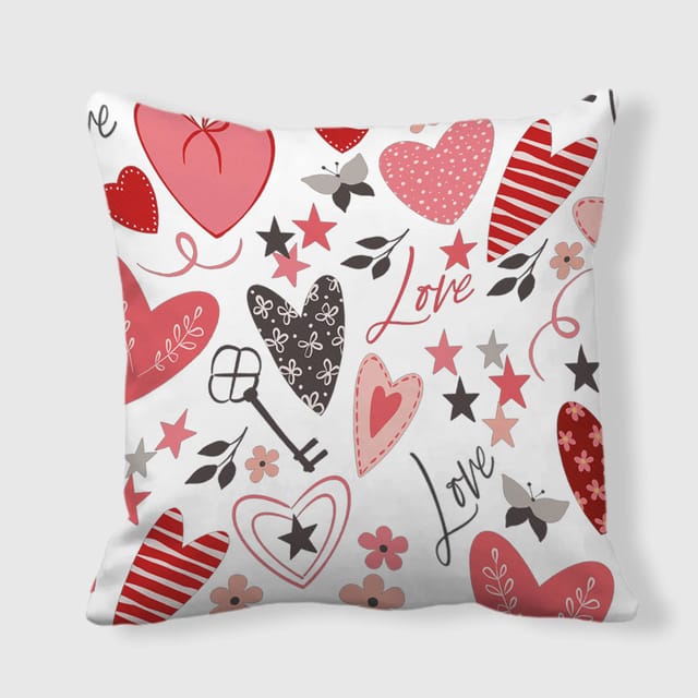 Valentine Love Hearts Square Throw Pillow for Home & Gifting