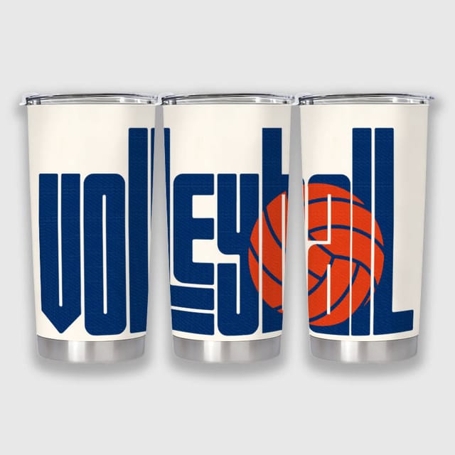 Volleyball Print Insulated Tumbler for Sports Fans Daily Use