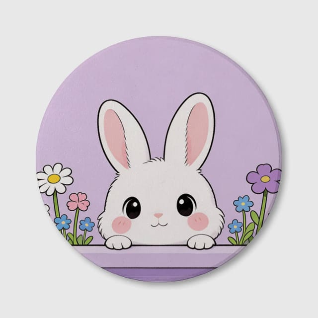 Cute Bunny Ceramic Coaster for Rabbit Lovers Easter Gift