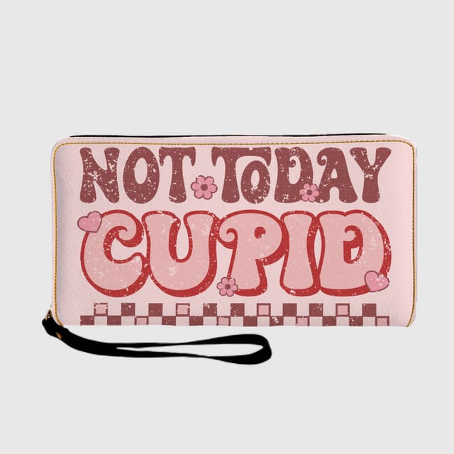 Funny Not Today Cupid Wristlet Wallet for Anti Valentine Gift