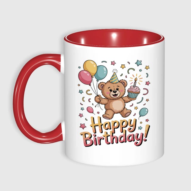Happy Birthday Teddy Bear 11oz Mug for Birthday Gifts