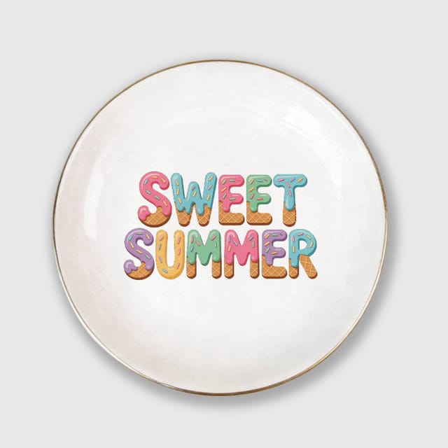 Sweet Summer Ice Cream Ceramic Trinket Tray for Summer Gifts
