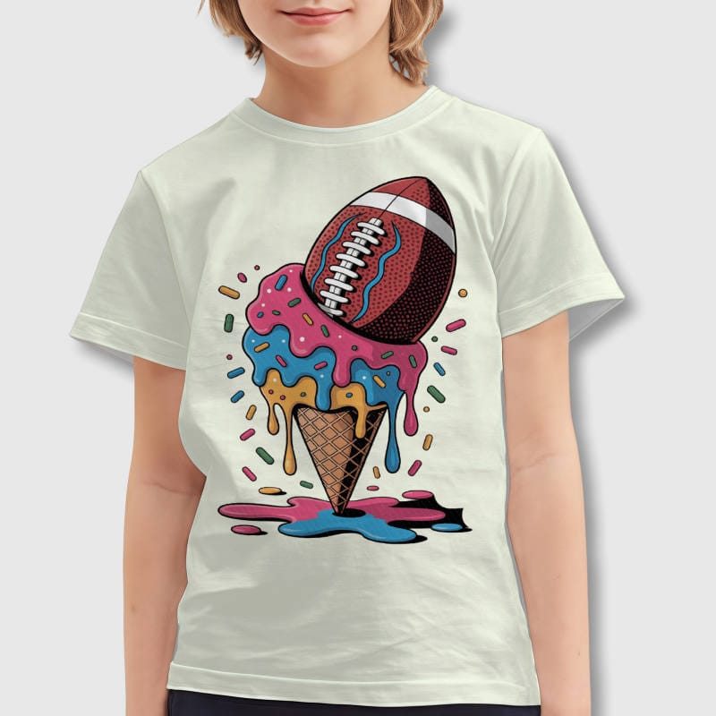 Football Ice Cream Kids T-Shirt for Daily Wear & Gifting