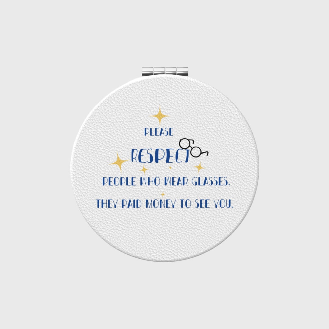 Custom Portable Pocket Makeup Mirror – Personalized PU Compact Mirror (Round/Heart/Square) - 1