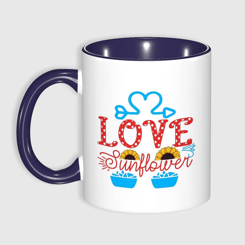 Love Sunflower Print 11oz Mug for Her Valentine's Day Gift