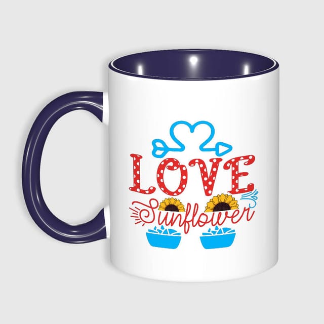 Love Sunflower Print 11oz Mug for Her Valentine's Day Gift