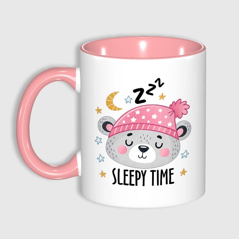Sleepy Bear Pink Mug for Bear Lovers Birthday Gift