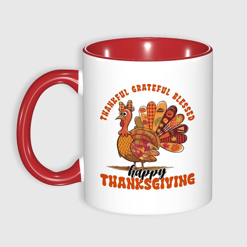 Cute Turkey 11oz Coffee Mug for Thanksgiving Host Gift