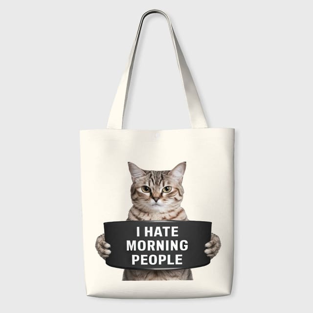 Funny Cat Quote Tote Bag for Pet Lovers Daily Use Gift