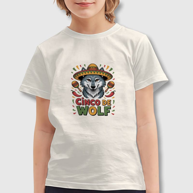 Funny Cinco De Wolf Kids T-Shirt for Pet Lovers Gift