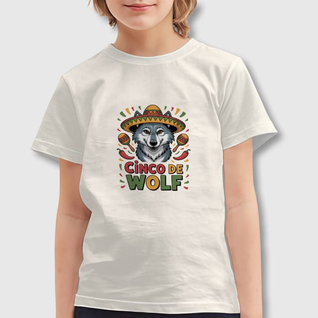 Funny Cinco De Wolf Kids T-Shirt for Pet Lovers Gift