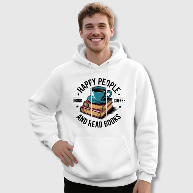 Funny Coffee Book Quote Pullover Hoodie for Book Lovers Daily Wear