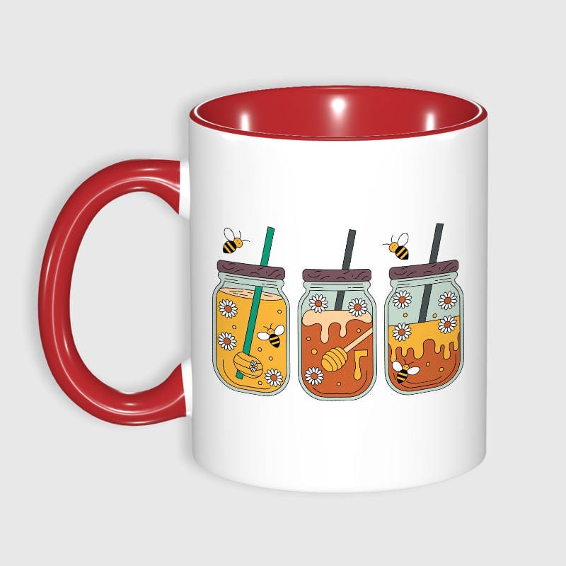 Honey Bee Jar Print 11oz Coffee Mug for Bee Lovers Gift