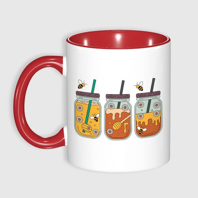 Honey Bee Jar Print 11oz Coffee Mug for Bee Lovers Gift