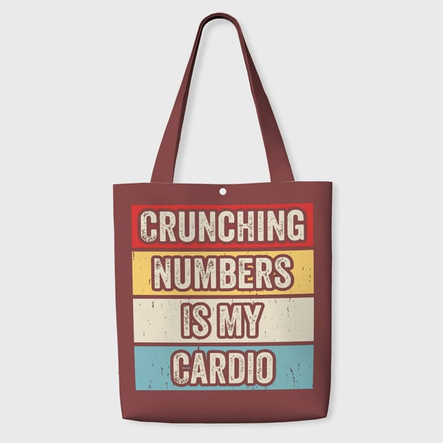 Funny Number Cruncher Quote Tote Bag for Accountants Gift