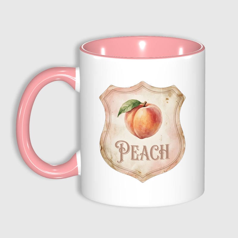 Watercolor Peach 11oz Mug for Peach Lovers Daily Use