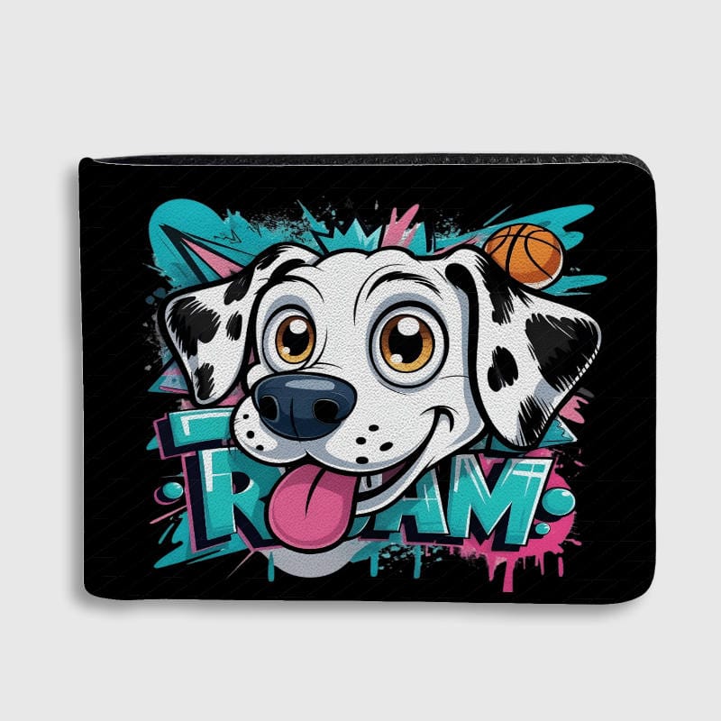 Graffiti Dalmatian Wallet for Dog Lovers Daily Use
