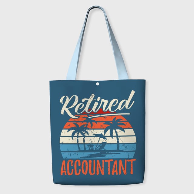 Retro Beach Retired Accountant Tote Bag for Retirement Gift