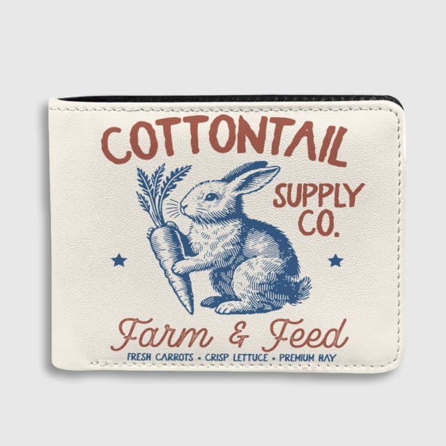 Cottontail Print Bifold Wallet for Rabbit Lovers Easter