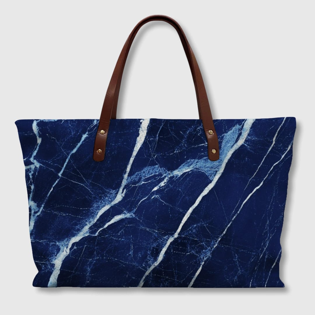 Midnight Lapislazuli Leather Tote Bag - 1